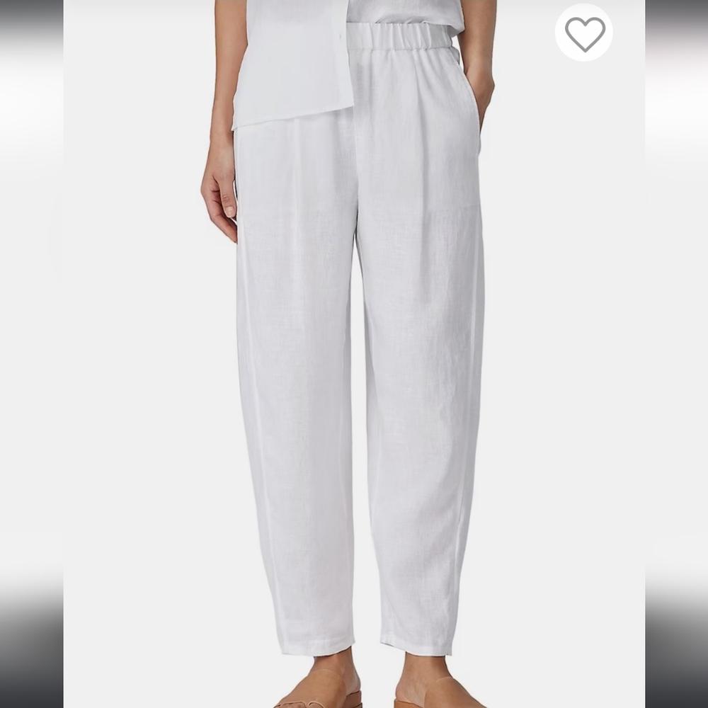 Eileen Fisher 100% Organic Linen Crop Pant